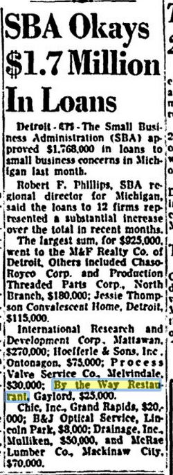 By the Way Restaurant - March 1963 Sba Loan (newer photo)